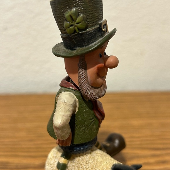 Whimsical Leprechaun Figurine on Sheep - Picture 3 of 8